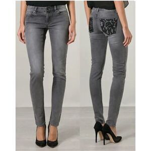 Michael Kors Emmanuel Crystal Buttons Embellished Skinny Jean sz 4 Sz 4 MSRP $13